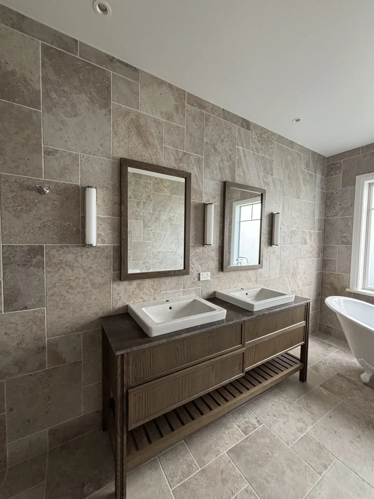 Completed bathroom vanity by Watcon Projects, Auckland bathroom renovations